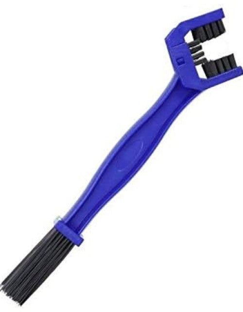Multi-purpose bike chain cleaner brush quickly cleaning a cycle chain.