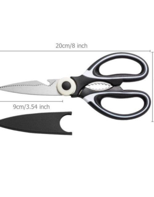 Multifunctional Kitchen Shears Stainless Steel Panda Scissors with Plastic Protective Cover for Chicken Fish Meat Vegetable - TREND BUY