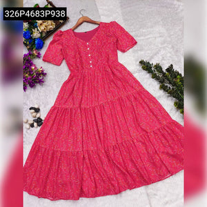 Muslin Floral Tiered Women's Dress | Casual to Formal Elegance
