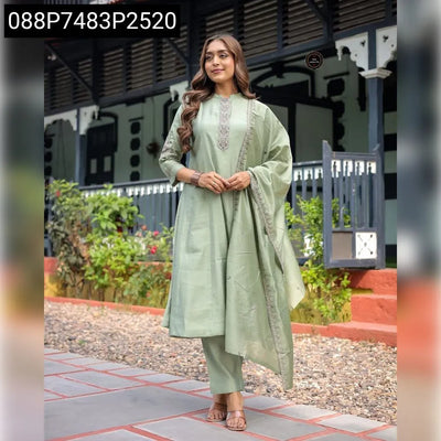 Muslin Silk Embroidered Anarkali Suit Set for Women | Festive Wear