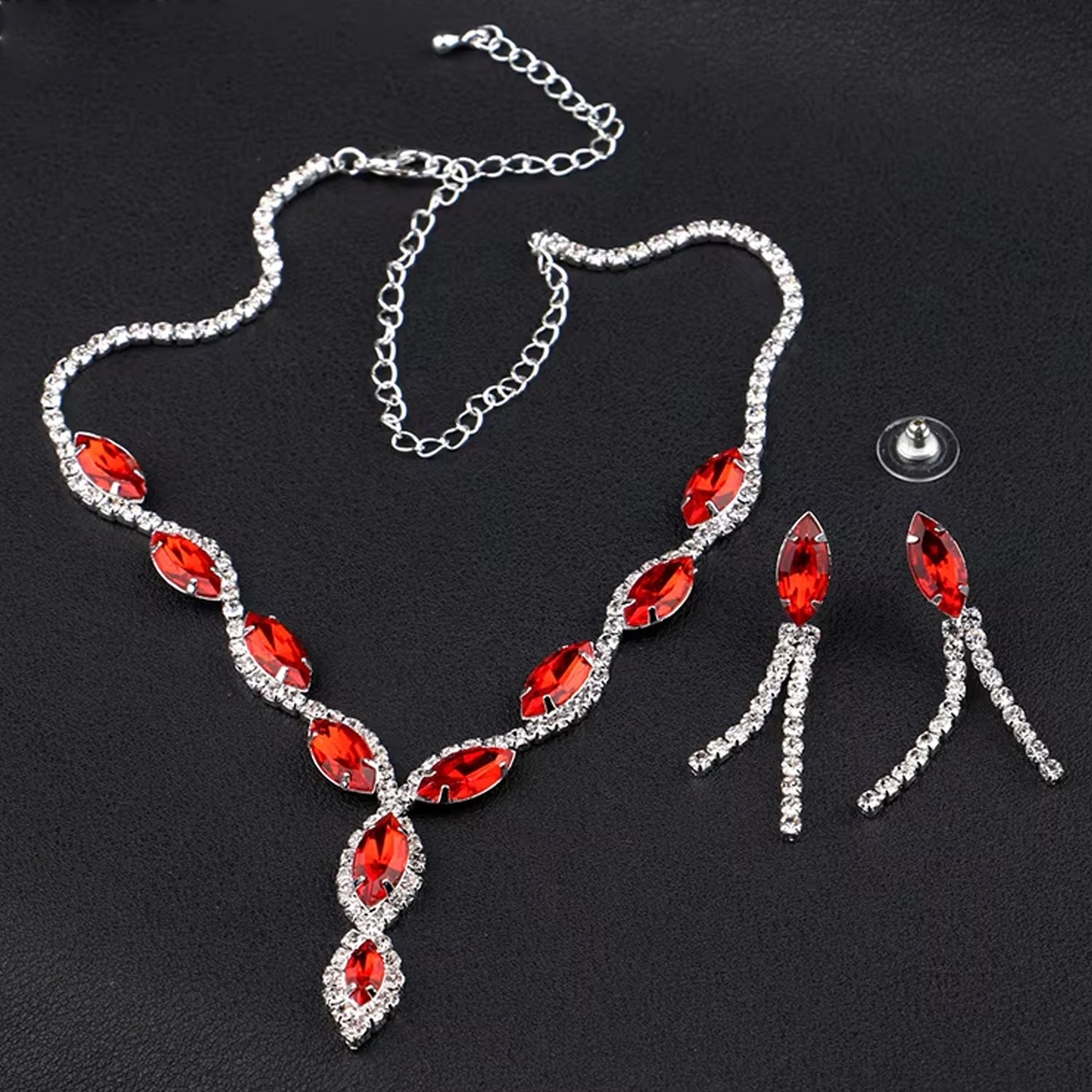 Necklace And Earrings Set Wedding Jewelry Set (1 Set Mix Color)