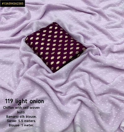 New Arrival Chiffon Saree - Elegant Zari Butti Blouse for Women