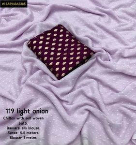 New Arrival Chiffon Saree - Elegant Zari Butti Blouse for Women