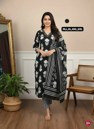 New Arrival Cotton Kurta Set - Embroidered Malmal Dupatta for Festive & Daily Wear