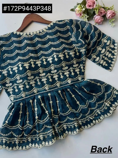 New Arrival Designer Crunchy Silk Saree - Heavy Work & Stitched Blouse