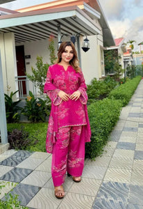 Exclusive Faux Georgette Digital Print Farshi Pant Suit Set for Festive Party Wear