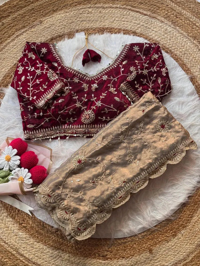 New Arrival Designer Satin Saree - Heavy Embroidery for Parties