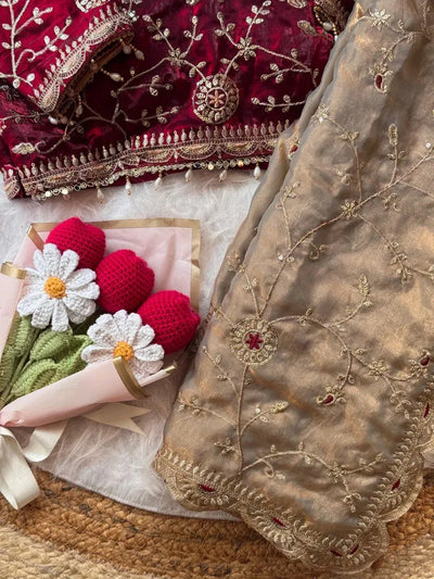 New Arrival Designer Satin Saree - Heavy Embroidery for Parties