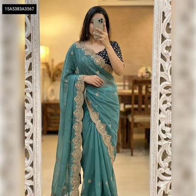 New Arrival Elegant Georgette Multi Embroidery Saree | Party Wear