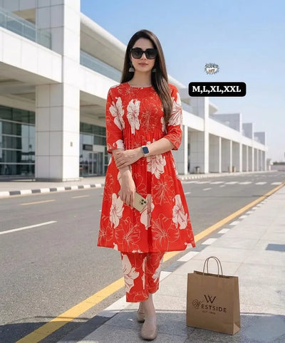 New Arrival Exclusive Cotton Kurti + Pant Set - A-line Design for Women