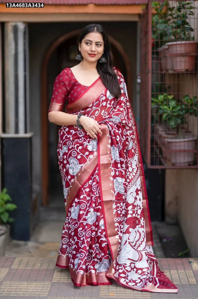 New Arrival Kota Kalamkari Saree - Soft Silk & Zari Border for Women
