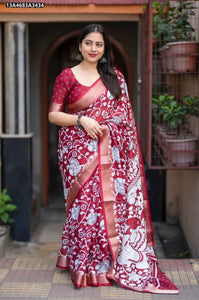 New Arrival Kota Kalamkari Saree - Soft Silk & Zari Border for Women