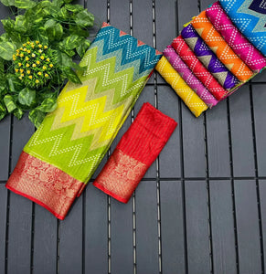 New Arrival Leheriya Print Saree - Elegant Zari Border for Party Wear Women