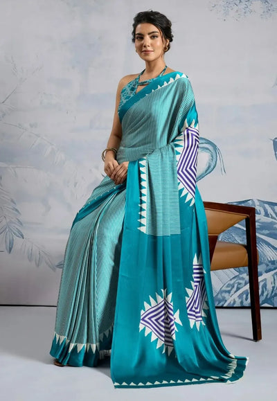 New Arrival Model Silk Saree - Digital Print Design for Festive & Party Wear