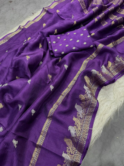 New Arrival Pure Viscose Saree - Jacquard Zari & Parrot Design