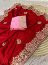 Premium Vichitra Silk Festive Saree with Heavy Sequence C-Pallu Coding Work