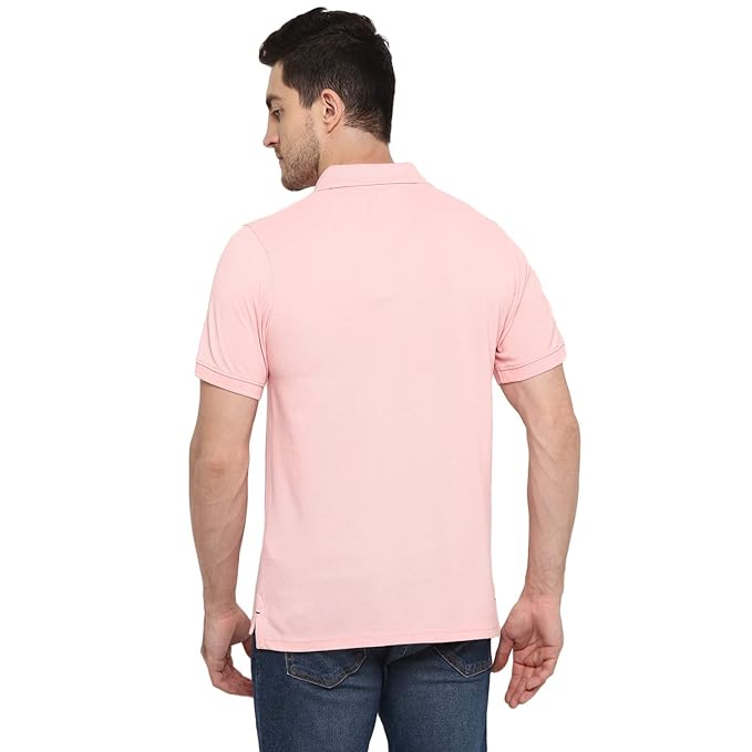 Men Solid Polo Neck Cotton T-Shirt ( Pack of 3 ) Pink L