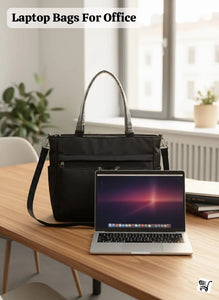 Nylon Multi-Compartment Tote Bag for Women | Office & Travel Laptop Handbag