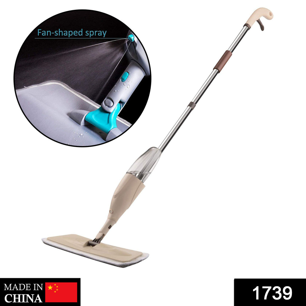 1739 Floor Cleaning Spray Mop with washable pad in action, effectively cleaning a floor.