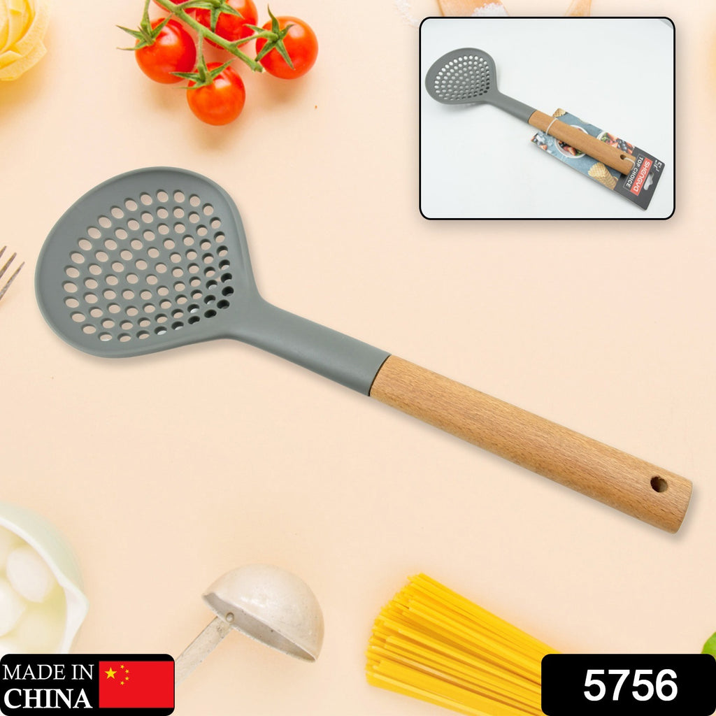 White plastic heat resistant non-stick BPA-free skimmer spoon for cooking