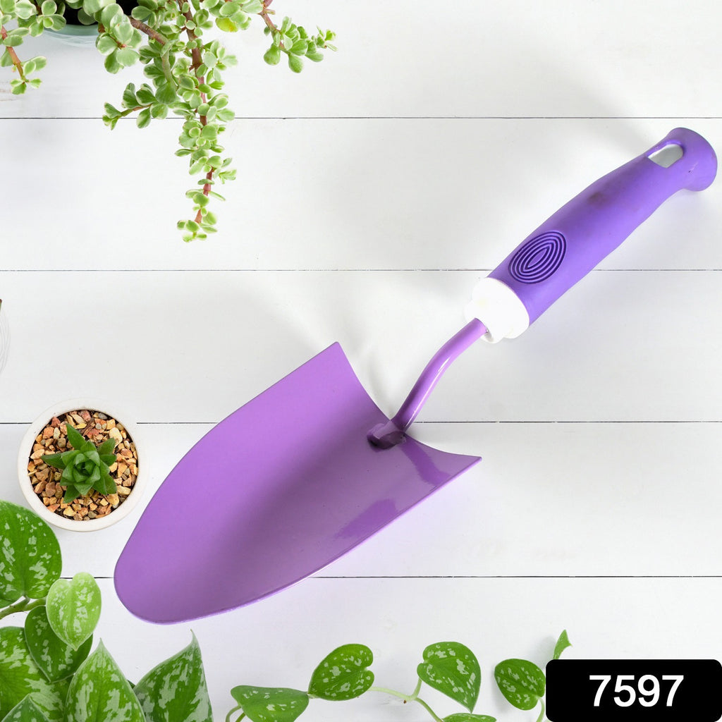 Heavy duty gardening tools kit for indoor & outdoor home gardens, featuring trowel, cultivator, and transplanter.