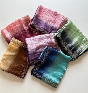 Ombre Shimmer Fendy Satin Saree for Women | Festive & Party Wear