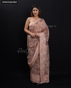 Organza Silk Floral Saree for Women | Elegant Festive Wear