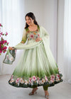 Organza Taby Silk Floral Digital Print Gown for Women | Party Wear