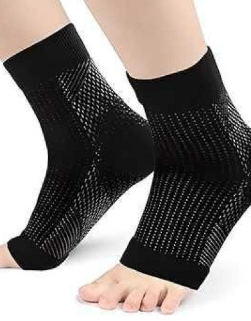 Black orthopedic neuro socks for therapeutic foot and ankle support