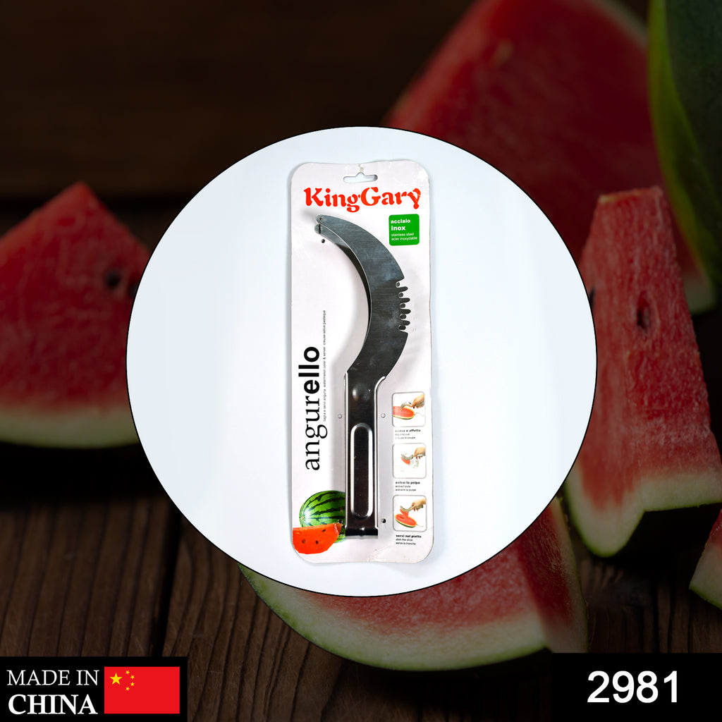Stainless steel watermelon cantaloupe slicer cutting fresh melon slices
