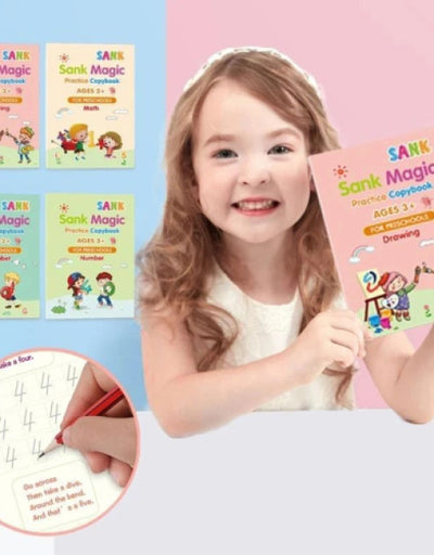 Premium Colorful Sank Magic Reusable Practice Copybook Set for Preschool Learning and Classroom Activity