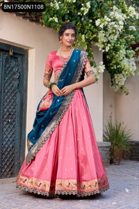 Paithani Jacquard Silk Lehenga for Women | Festive & Wedding