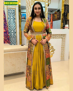 Pakistani Designer Ladies Frock Set with Koti | Elegant Party Wear