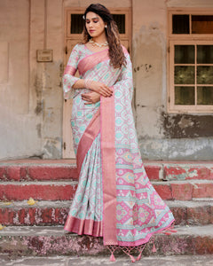 Pastel Tussar Silk Saree for Women | Festive & Wedding Wear