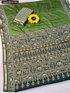 Patola Mul Mul Cotton Viscose Saree for Women | Festive Collection