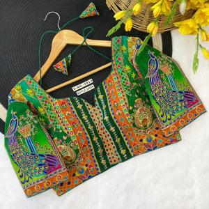 Peacock Embroidered Blouse for Women | Party Wear