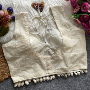 Ajrakh Khadi Cotton Blouse for Women | Navratri & Festive