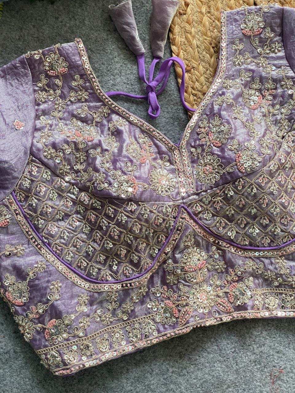 TRENDBUY Embroidered Bridal Blouse in Lavender