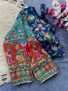 Chinon Position Print Blouse for Women | Wedding Wear