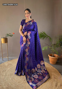 TRENDBUY Pure Soft Silk Saree with Exquisite Copper & Gold Weaving – Free Shipping
