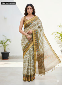 TRENDBUY Luxe Zigzag Organza Tussar Silk Saree - Viral Ethnic Elegance