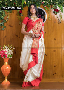 The Grandeur Banarasi Soft Silk Saree with Zari Motifs