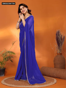 Viral Georgette Silk Saree with Mirror Border Lace - TRENDBUY Exclusive Collection