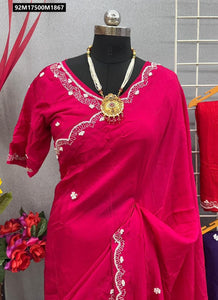 Embrace Elegance: TRENDBUY Pure Upada Silk Saree with Hand-Worked Khatli & Designer Blouse