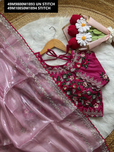 TRENDBUY Soft Jimmy Choo Saree with Heavy Sequence & Zari Embroidered Blouse