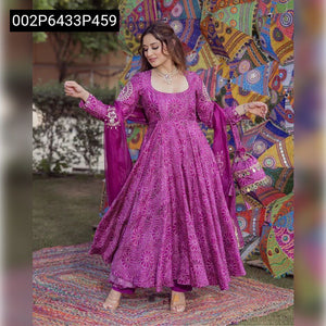 TRENDBUY Women's Bandhani Print Anarkali Suit Set with Dupatta