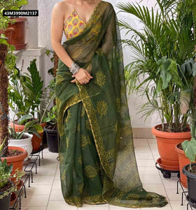 TRENDBUY Super Kota Digital Print Saree with Contrast Border & Pallu
