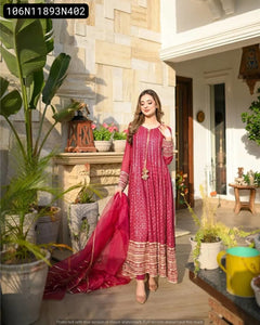 TRENDBUY Fox Georgette Sequin Embroidered Anarkali Kurta Set