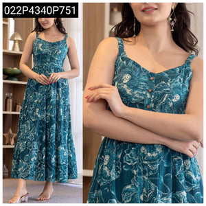 Heritage Printed Cotton Tiered Maxi Dress Women's | For Everyday Grace