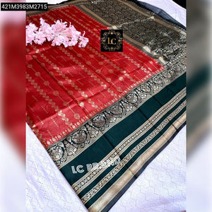 TRENDBUY Fancy Soft Silk Saree with All-Over Creamish Gold Weaving & Rich Pallu